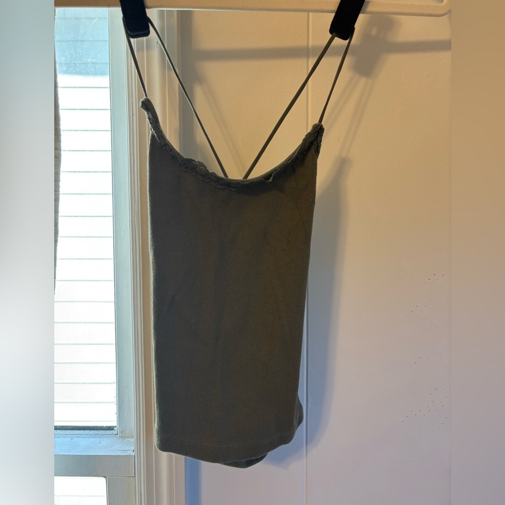 Green Spaghetti Strap Tank Top